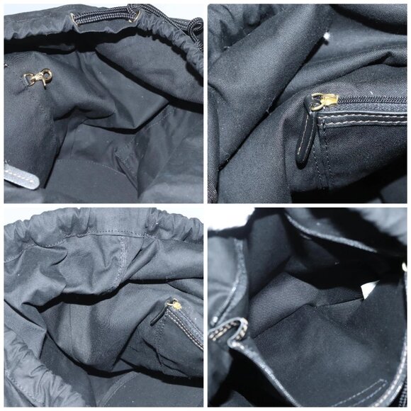 BURBERRY Blue Label Tote Bag Straw Gold Black Auth 132307 - Picture 16 of 16